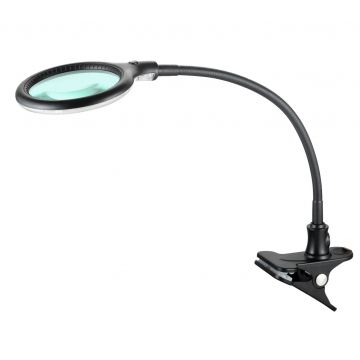 Lumeno Lámpara #680X - [pinza de mesa + con trípode de mesa] - 2.25x (5dpt) - Ø100mm - Negra