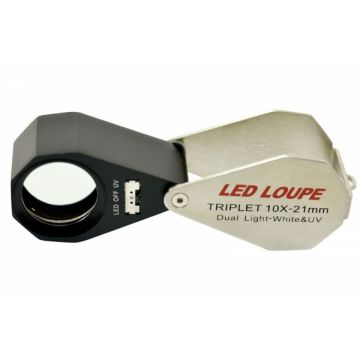 Lupa de precisión plegable - 10x 20,5 mm - Triplet UV / LED