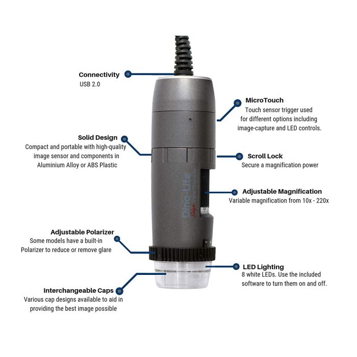 [AM4515ZTL] Dino-Lite Microscopio Digital (USB 2, 1.3MP) AMR / POL - 10-140x
