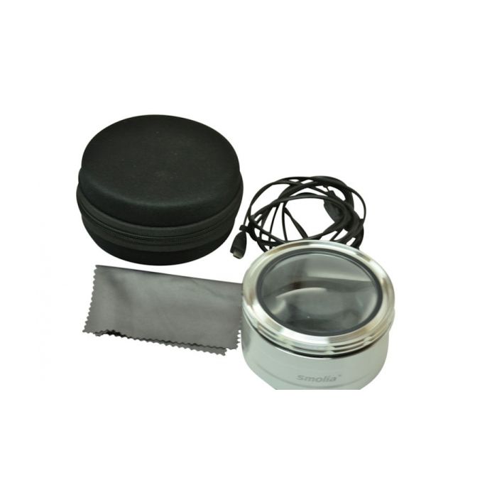 Lupa con pie de soporte - 3x 69 mm - Zoom con LED