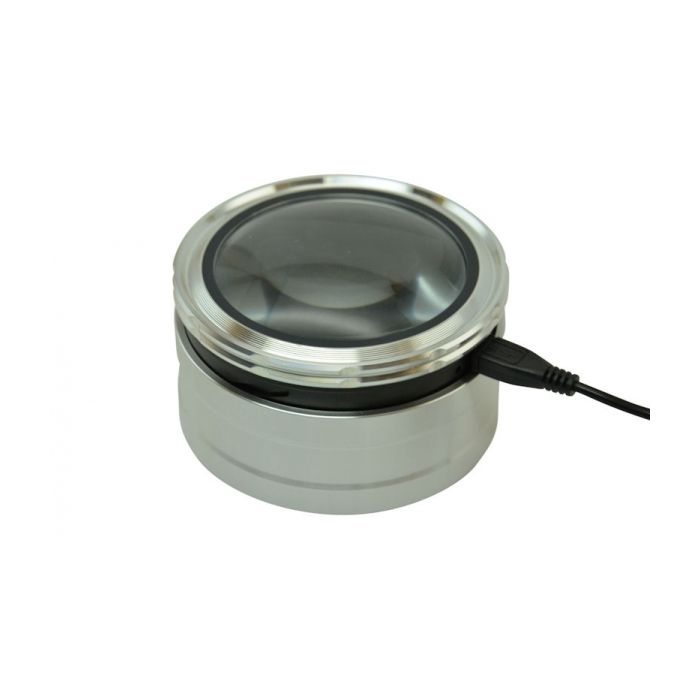 Lupa con pie de soporte - 3x 69 mm - Zoom con LED